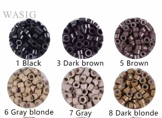5mm Silicone Lined Micro Rings Links Beads for I Tip Hair Extension Tools