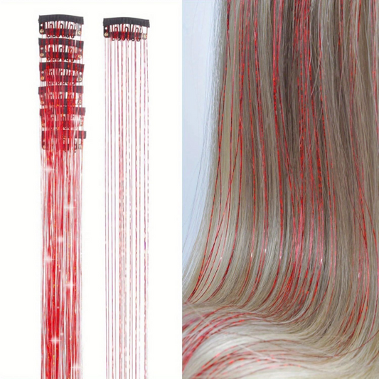 Tinsel Hair Extensions Heat Resistant Glitter Hair Extensions 1pcs