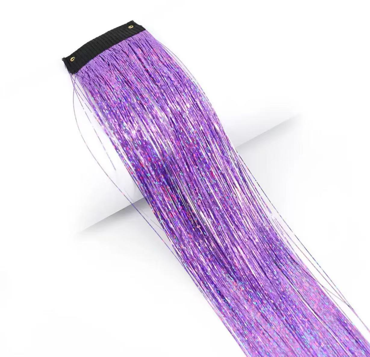 Tinsel Hair Extensions Heat Resistant Glitter Hair Extensions 1pcs