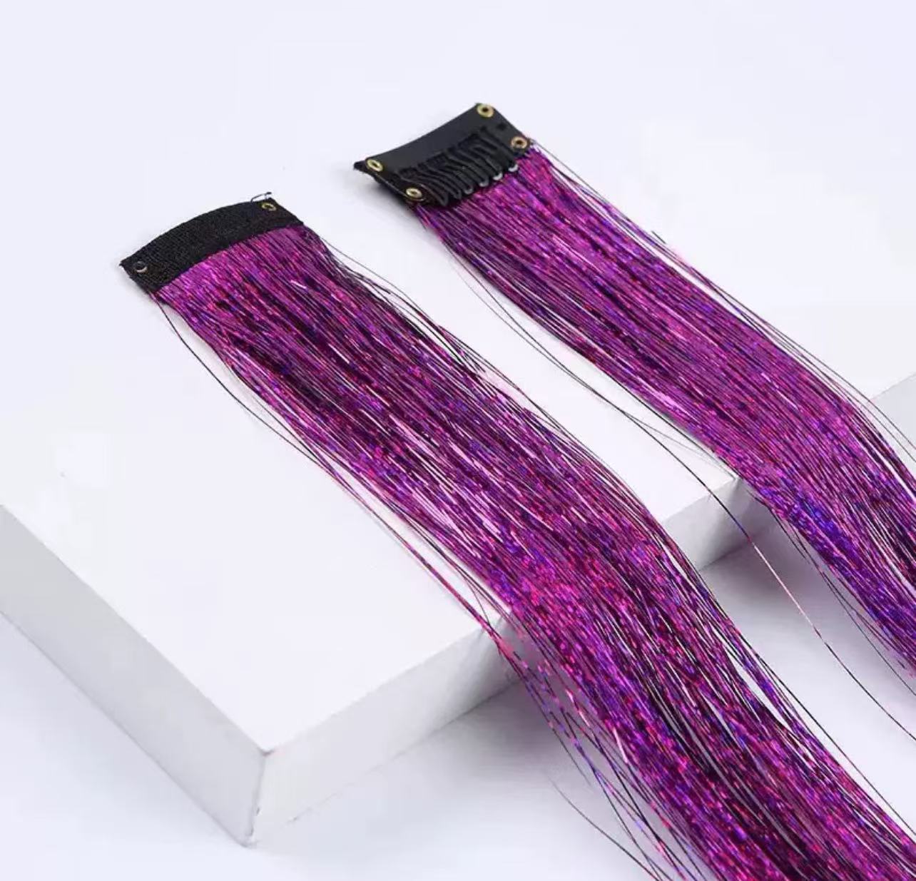 Tinsel Hair Extensions Heat Resistant Glitter Hair Extensions 1pcs