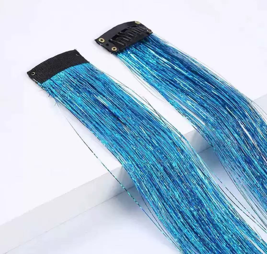 Tinsel Hair Extensions Heat Resistant Glitter Hair Extensions 1pcs