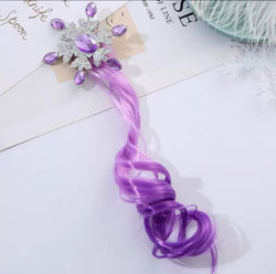 Image of Kids Rainbow Hair Clips Unicorn Hair Extensions for Girls Children Ponytail Holder Baby Princess Barrettes Hair Bow Accessories 