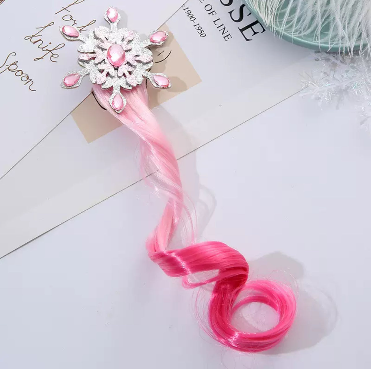 Kids Rainbow Hair Clips Unicorn Hair Extensions for Girls Children Ponytail Holder Baby Princess Barrettes Hair Bow Accessories 