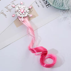 Image of Kids Rainbow Hair Clips Unicorn Hair Extensions for Girls Children Ponytail Holder Baby Princess Barrettes Hair Bow Accessories 