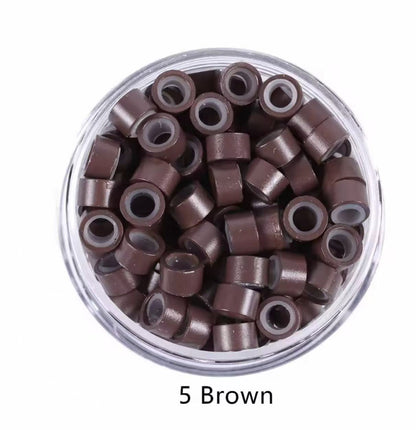 5mm Silicone Lined Micro Rings Links Beads for I Tip Hair Extension Tools