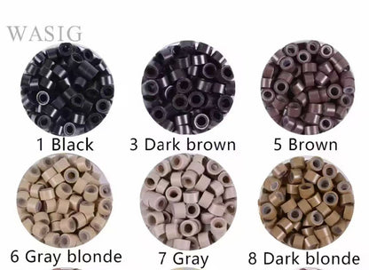 5mm Silicone Lined Micro Rings Links Beads for I Tip Hair Extension Tools