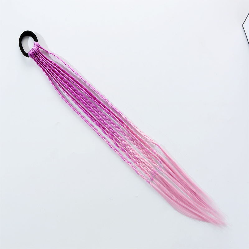 1PCS New Girls Colorful Wigs Ponytail Kids Hair Accessories Head Band Hair Ornament Headbands Rubber Bands Beauty Hair Band