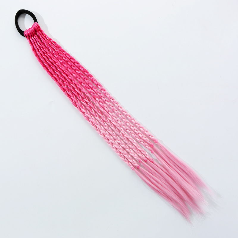 1PCS New Girls Colorful Wigs Ponytail Kids Hair Accessories Head Band Hair Ornament Headbands Rubber Bands Beauty Hair Band