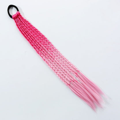 1PCS New Girls Colorful Wigs Ponytail Kids Hair Accessories Head Band Hair Ornament Headbands Rubber Bands Beauty Hair Band