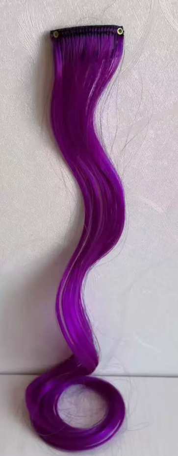 Colourful Curly Wavy Party Highlights Clip in Synthetic Hairpieces for Women