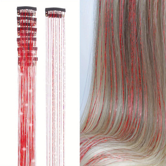 Tinsel Hair Extensions Heat Resistant Glitter Hair Extensions 1pcs