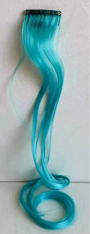 Colourful Curly Wavy Party Highlights Clip in Synthetic Hairpieces for Women