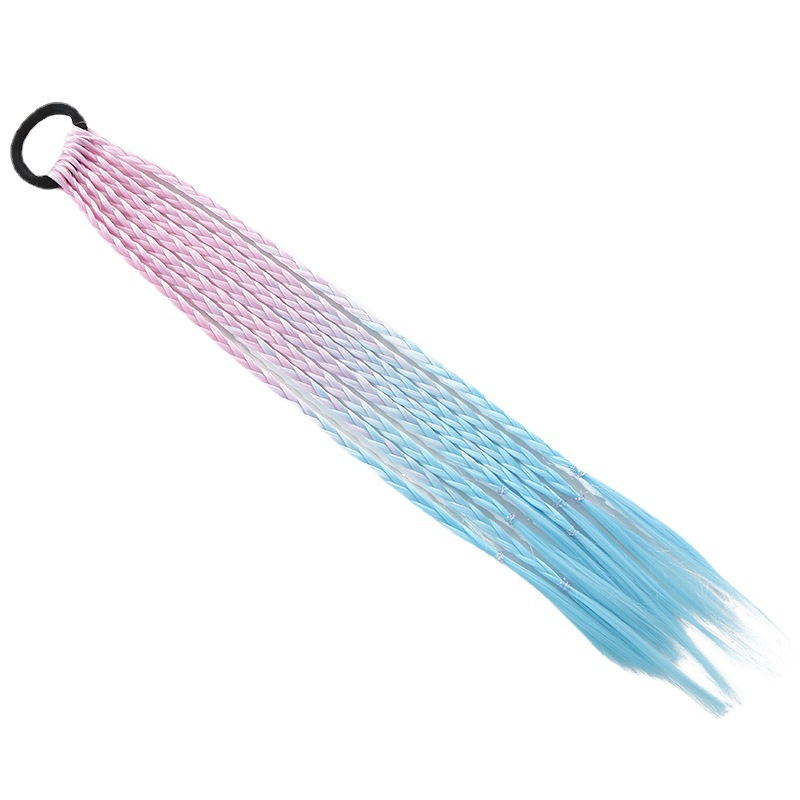 1PCS New Girls Colorful Wigs Ponytail Kids Hair Accessories Head Band Hair Ornament Headbands Rubber Bands Beauty Hair Band