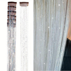 Image of Tinsel Hair Extensions Heat Resistant Glitter Hair Extensions 1pcs