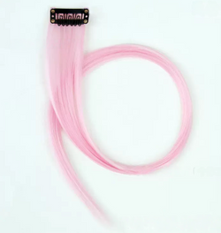Image of Colored Party Highlights Clip in Hair Extensions for Girls Straight Hair Synthetic Hairpieces