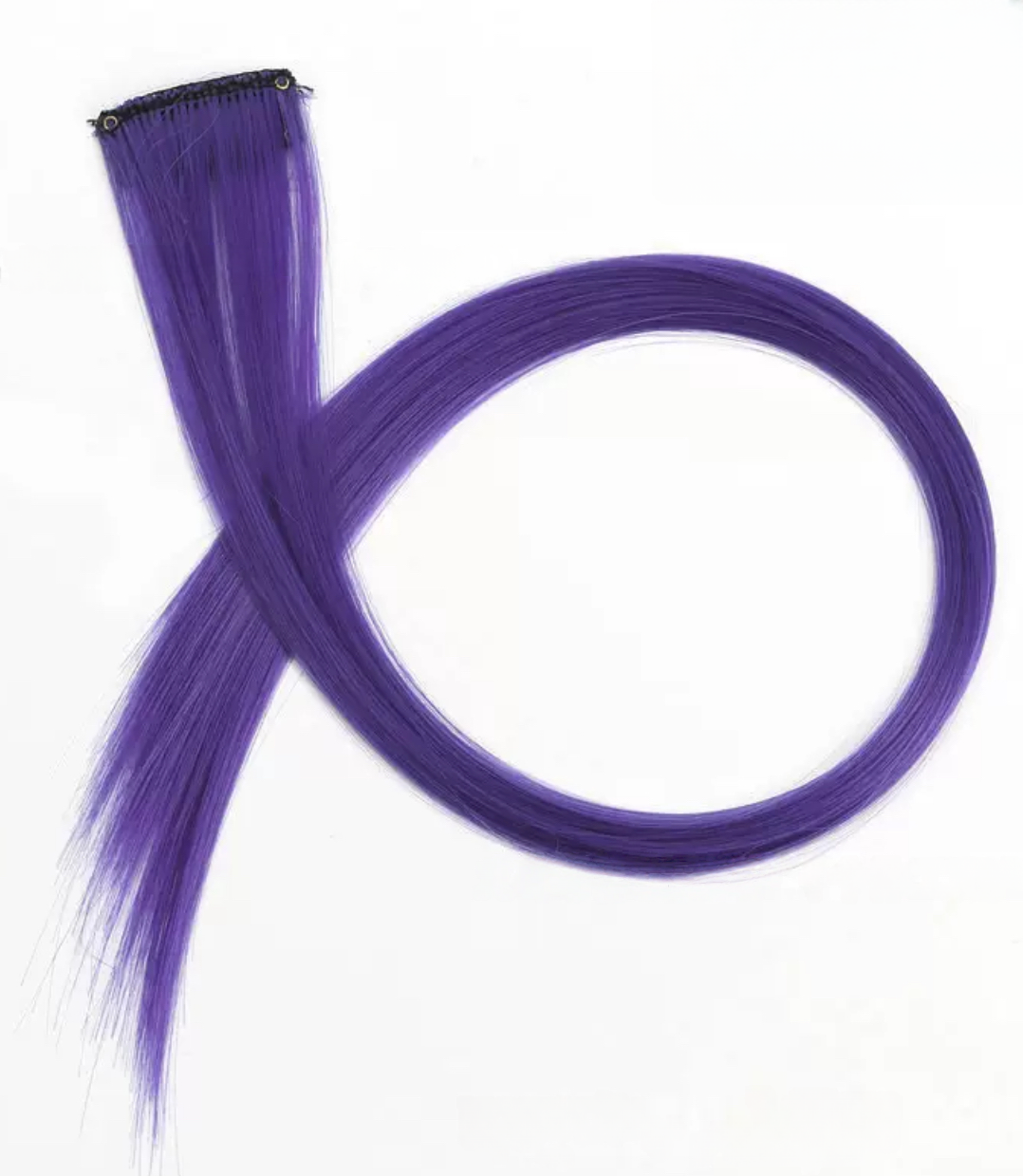 Colored Party Highlights Clip in Hair Extensions for Girls Straight Hair Synthetic Hairpieces
