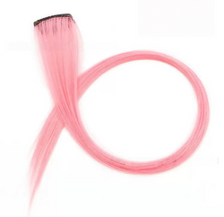 Image of Colored Party Highlights Clip in Hair Extensions for Girls Straight Hair Synthetic Hairpieces