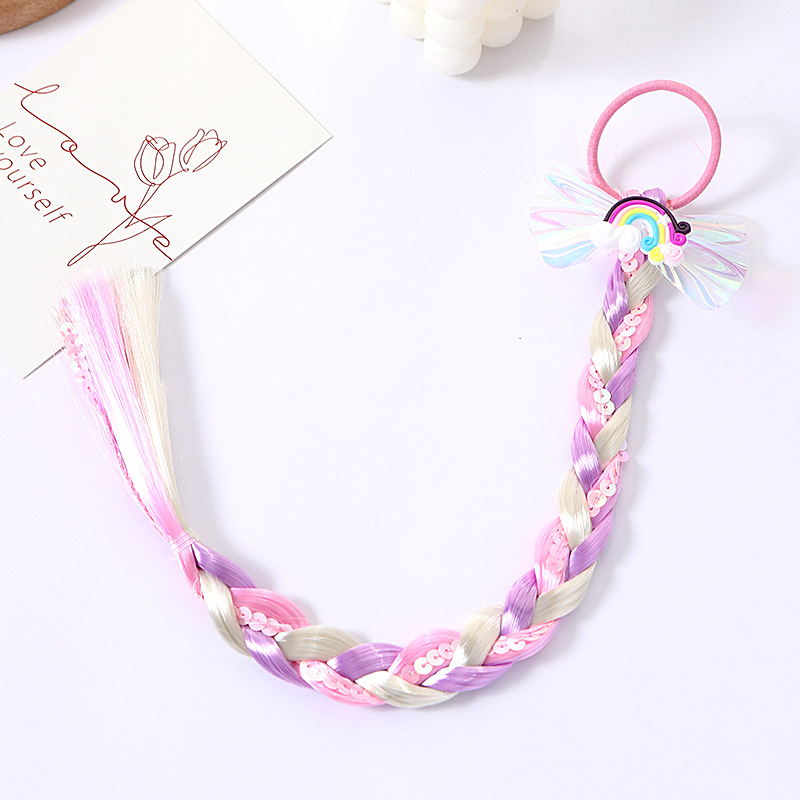 Girls Colorful Hair ScrunchiesWig Pigtail Elastic Hair Rings Ponytail Hair Ropes for Girls Sequin Glitter Kids HeadwearGirls Colorful Hair ScrunchiesWig Pigtail Elastic Hair Rings Ponytail Hair Ropes for Girls Sequin Glitter Kids Headwear