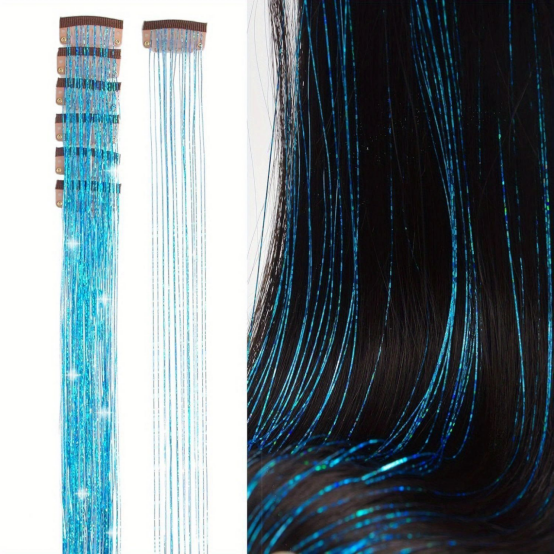 Tinsel Hair Extensions Heat Resistant Glitter Hair Extensions 1pcs