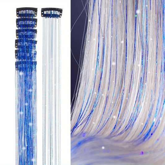 Tinsel Hair Extensions Heat Resistant Glitter Hair Extensions 1pcs
